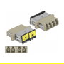 DeLOCK Acoplador de Fibra Óptica LC Quad a LC Quad Multimodo OM2, Beige, Conectores LC/LC, Material Plástico y Cerámico - Ref. DeLOCK