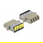 DeLOCK Acoplador de Fibra Óptica LC Quad a LC Quad Multimodo OM2, Beige, Conectores LC/LC, Material Plástico y Cerámico - Ref. DeLOCK