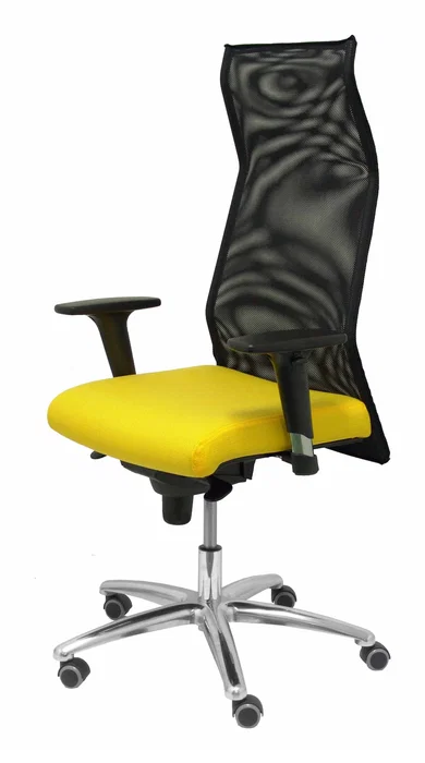 Piqueras y crespo Sahúco XL Asiento Amarillo y Respaldo de Malla Negro