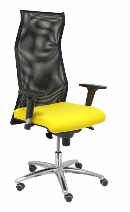 Piqueras y crespo Sahúco XL Asiento Amarillo y Respaldo de Malla Negro