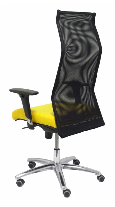 Piqueras y crespo Sahúco XL Asiento Amarillo y Respaldo de Malla Negro