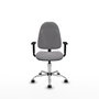 Silla de oficina Algarra con mecanismo Contacto permanente básico tapizada con Similpiel color Gris. Equipada con Base cromada, Brazos 1D y Ruedas autofrenantes