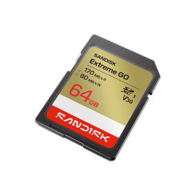 SanDisk Extreme SDXC UHS-I 64GB 170MB/s Lectura 80MB/s Escritura V30 Resistente