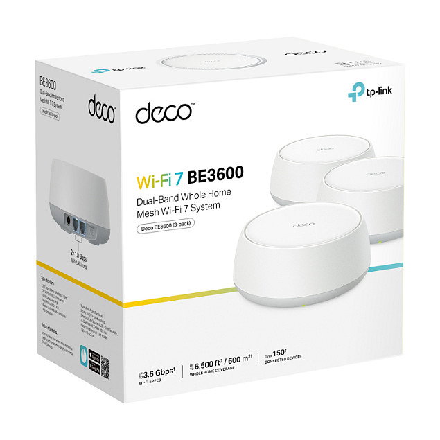 TP-Link Deco BE3600 Sistema Wi-Fi 7 Mesh (3 Nodos) 2882 Mbps Banda Dualida BE3600 White para Cobertura Total en Hogar