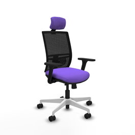 PIQUERAS Y CRESPO Silla de oficina Yunquera Lila/Negro con mecanismo Sincro/Traslack