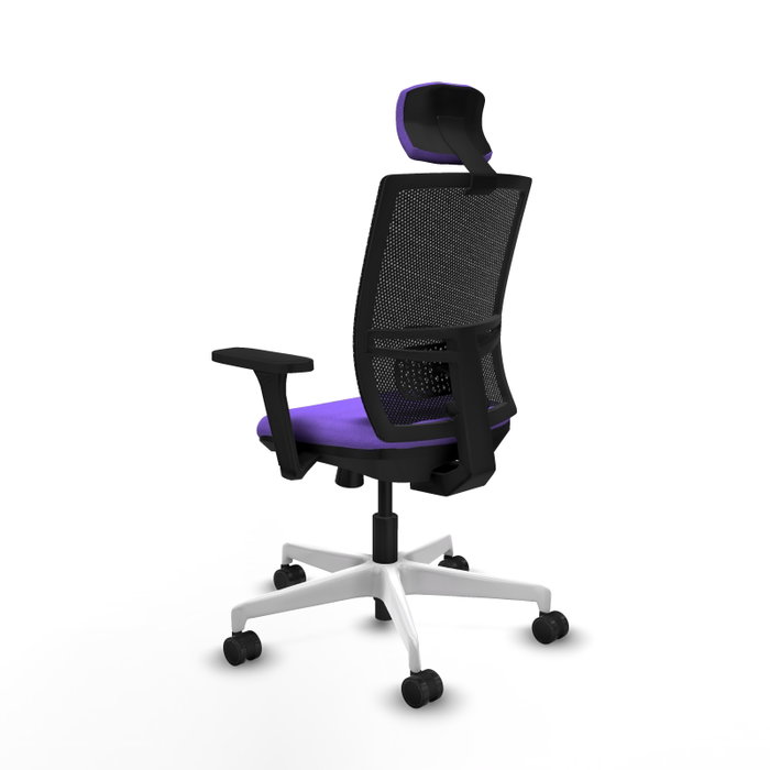 PIQUERAS Y CRESPO Silla de oficina Yunquera Lila/Negro con mecanismo Sincro/Traslack