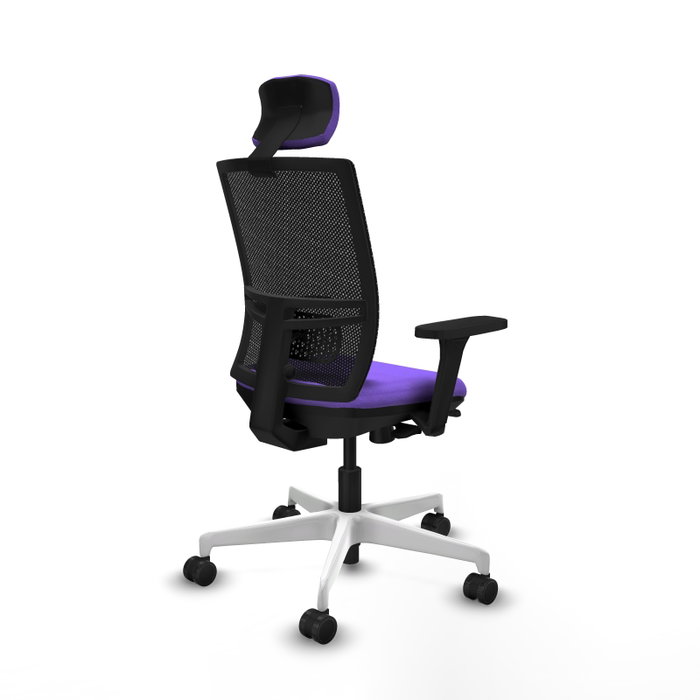 PIQUERAS Y CRESPO Silla de oficina Yunquera Lila/Negro con mecanismo Sincro/Traslack