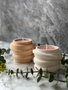 Aberto Design Velas de Concreto 6TM Juego de Velas Soya para el Hogar Decoración Elegante Blanco 2 Piezas 8x7x8 cm