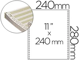 Fabrisa Papel continuo 240x11 pautado 70 g/m² caja de 2500 hojas para impresora