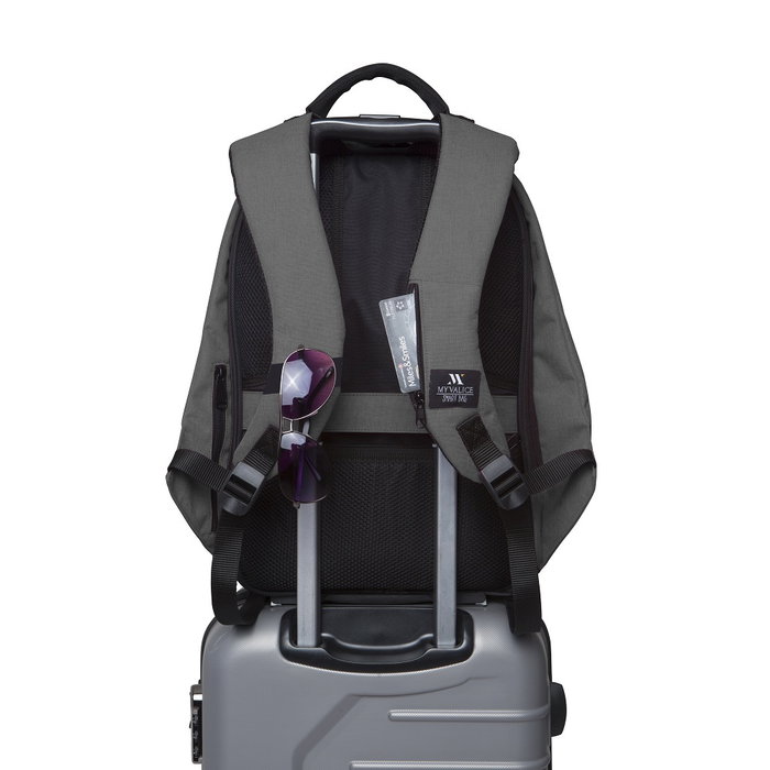 Zoozie Bags 2754 Bolsa para Portátil Resistente al Agua con Puerto USB, Gris, Hasta 15.6 Pulgadas