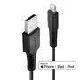 Lindy 31290 Cable Lightning a USB A Negro, 0,5 m