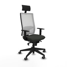 PIQUERAS Y CRESPO Silla de oficina Horna con mecanismo Sincro Negro y Blanco