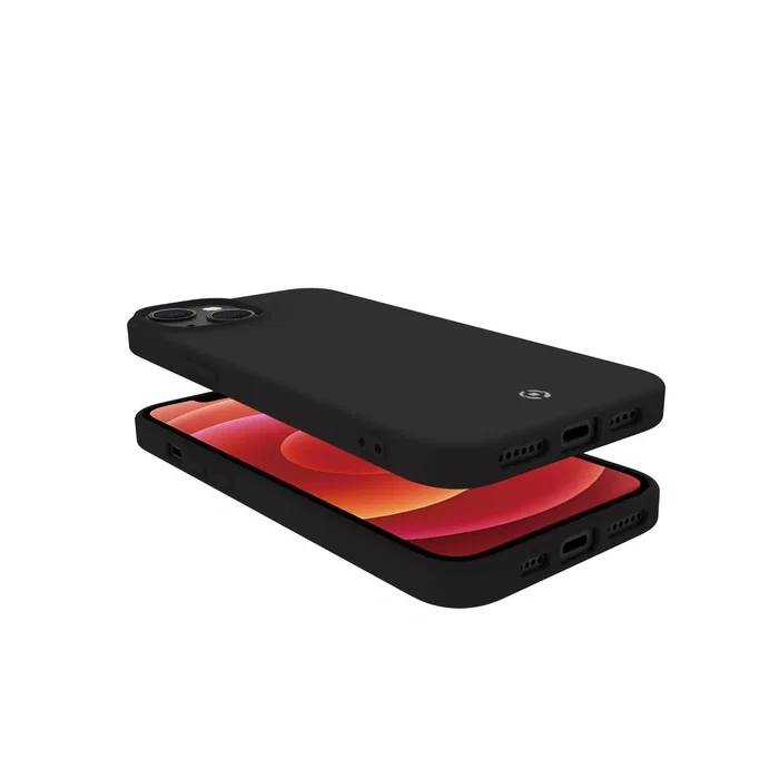 Celly Funda para iPhone 14 (6.1") - Cromo, Protección Resistente a Golpes y Rayones, Material TPU, Silicona y Microfibra, Color Negro