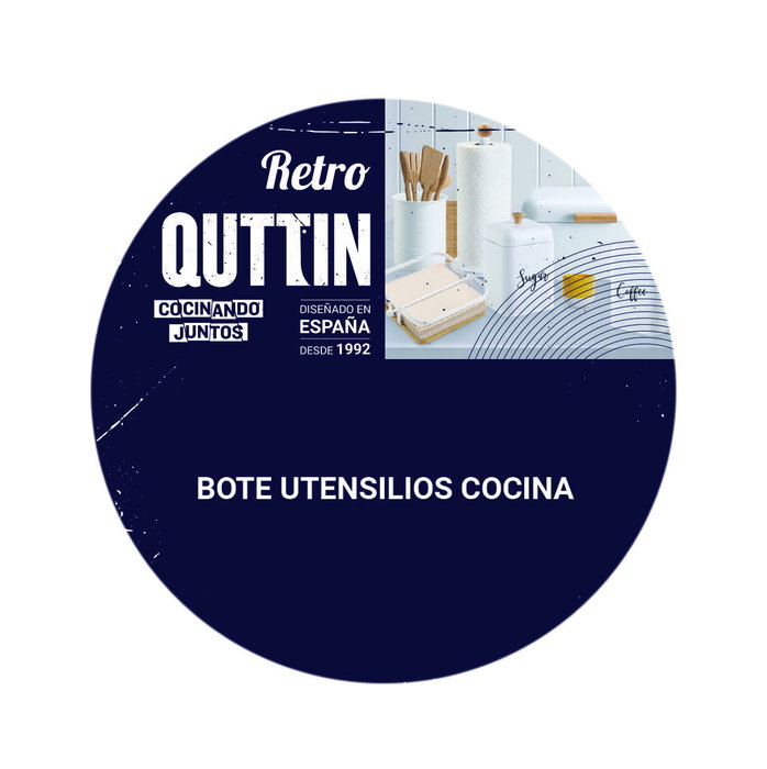 Quttin Bote Utensilios Metal Retro 12.5 cm x 12.5 cm x 15.5 cm (6 Unidades)