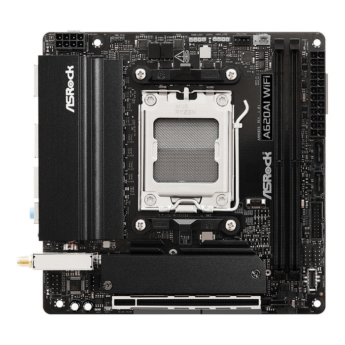 ASRock A620AI WiFi Placa Base AM5 mini ITX AMD A620A DDR5 128GB HDMI WiFi 6E Bluetooth 5.2 Retail (Ref: A620AI WiFi)