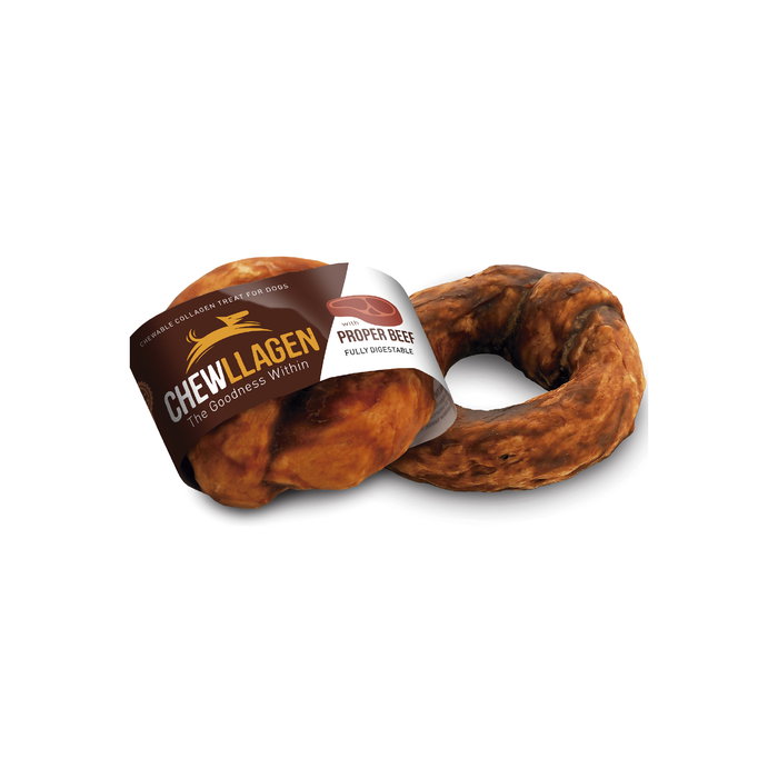 Chewllagen Donut 10 cm 15 Piezas de Colágeno de Ternera para Perros, Estimula Cartílago y Salud Intestinal
