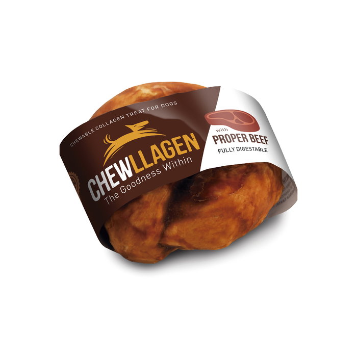 Chewllagen Donut 10 cm 15 Piezas de Colágeno de Ternera para Perros, Estimula Cartílago y Salud Intestinal