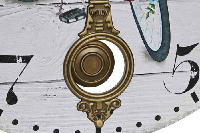 DKD Home Decor Reloj de Pared Bicicleta Multicolor
