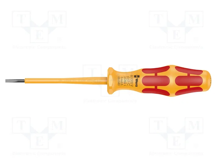 WERA Destornillador plano aislado 2,5x0,4mm WERA Destornillador plano aislado 2,5x0,4mm