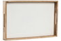 DKD Home Decor Bandeja de Mango Lacado Blanco 43,5x27x4,5 cm