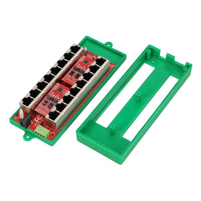 Extralink Inyector PoE Activo de 8 Puertos Gigabit 802.3at/af Modo A