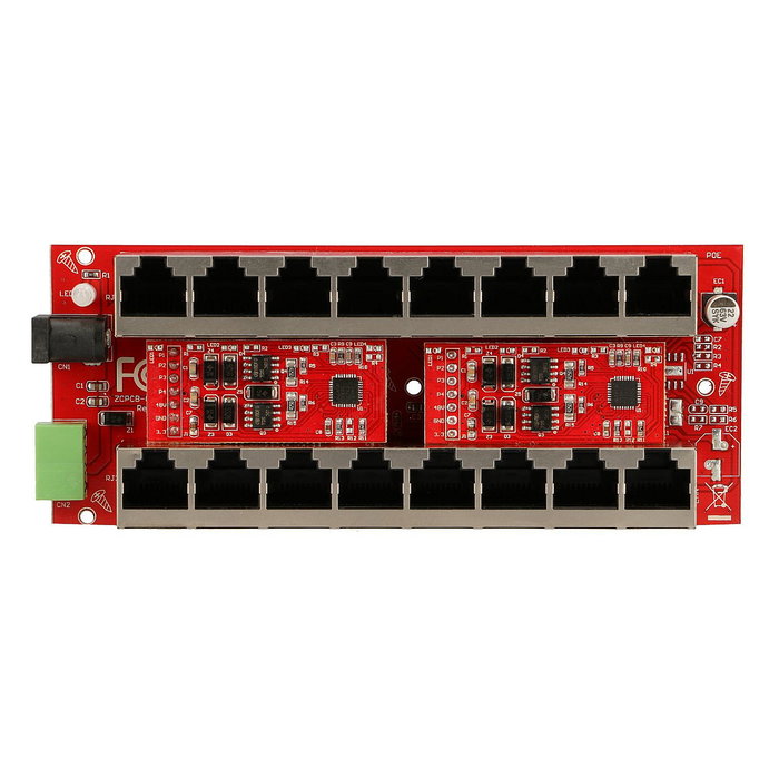 Extralink Inyector PoE Activo de 8 Puertos Gigabit 802.3at/af Modo A