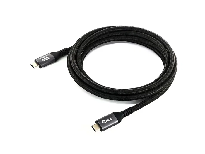 Equip 128382 Cable USB 4 Gen 2x2 USB-C a USB-C Macho 2 metros, Negro - 100W Power Delivery, 20 Gbps, 4K@60Hz, HDR10, Chipset E-Mark, Malla Trenzada Equip 128382 Cable USB 4 Gen 2x2 USB-C a USB-C Macho 2 metros, Negro - 100W Power Delivery, 20 Gbps, 4K@60Hz, HDR10, Chipset E-Mark, Malla Trenzada