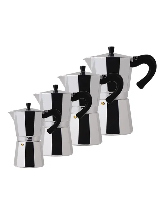 Thulos TH-CC12T Cafetera Italiana o Moka Clásica de Aluminio para 12 Tazas, Color Plata, Compatible con Todo Tipo de Cocinas Incluida Inducción