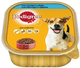 Pedigree Comida Húmeda para Perros Receta Cordero y Pollo en Tarrina, Caja de 20 unidades x 300 gr