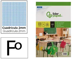Liderpapel Bloc exámenes cuadro 2mm folio 40 hojas 60 g