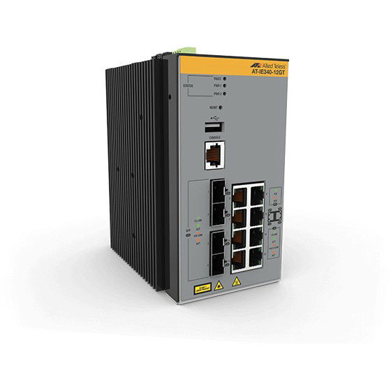 Allied Telesis AT-IE340-12GT-80 Industrial Ethernet Switch L3 Gestionado 8x 10/100/1000-T 4x SFP Puertos Montaje Pared Allied Telesis AT-IE340-12GT-80 Industrial Ethernet Switch L3 Gestionado 8x 10/100/1000-T 4x SFP Puertos Montaje Pared