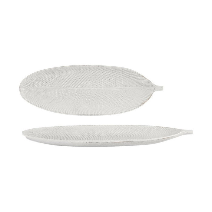 GIFTDECOR Bandeja de Madera Decoración Hoja Blanco GIFTDECOR Bandeja de Madera Decoración Hoja Blanco