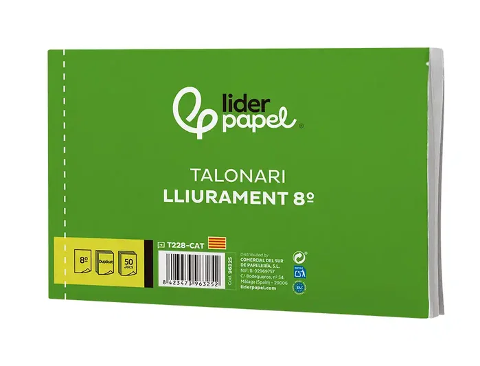 Liderpapel Talonario entregas 8º original y copia T228 apaisado