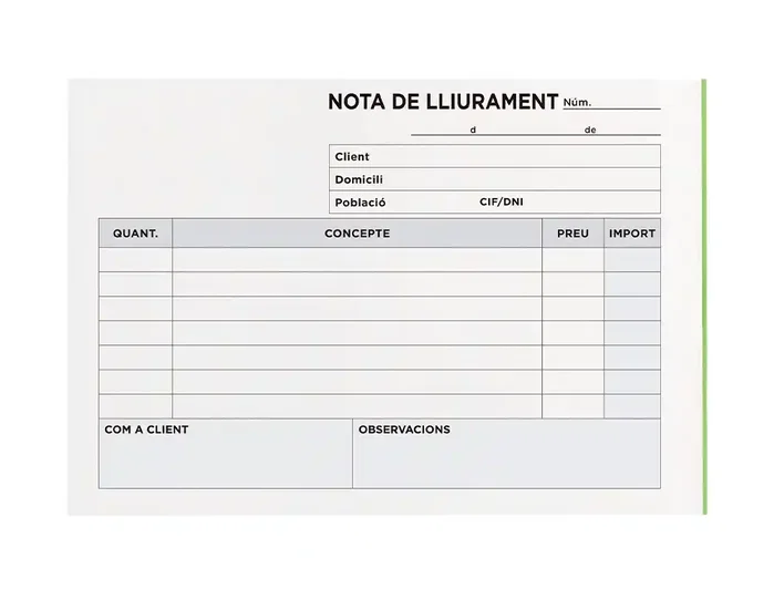Liderpapel Talonario entregas 8º original y copia T228 apaisado