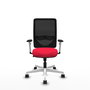 PIQUERAS Y CRESPO Silla de oficina Zulema con mecanismo Sincro, Rojo y Negro
