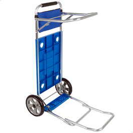 Aktive Carro mesa playa plegable con base extensible azul
