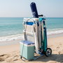 Aktive Carro mesa playa plegable con base extensible azul