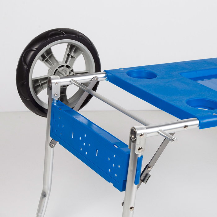 Aktive Carro mesa playa plegable con base extensible azul Aktive Carro mesa playa plegable con base extensible azul