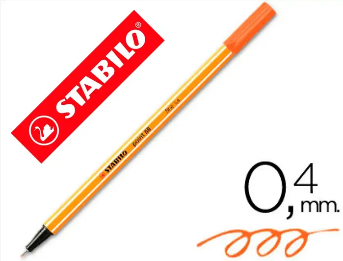 Stabilo Point 88 Rotulador Naranja punta fina 0,4 mm Caja 10 unidades