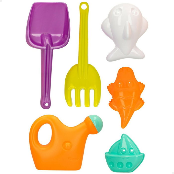 Color Baby Set de pala, rastrillo, regadera y 3 moldes de 27 cm, modelos surtidos