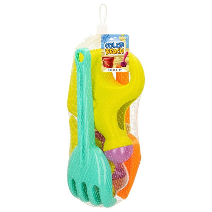 Color Baby Set de pala, rastrillo, regadera y 3 moldes de 27 cm, modelos surtidos
