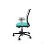 PIQUERAS Y CRESPO Silla de oficina Haches con mecanismo Sincro/Traslack, Turquesa y Blanco