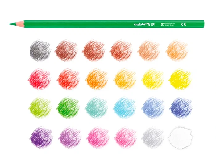 Carioca Lápices de Colores Tita Mina 3 mm Tubo Cartón 24 Colores Surtidos + Sacapuntas