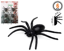 Arañas Plástico Negro 6 Piezas 4 cm para Halloween Decoración