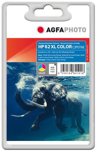 AgfaPhoto Cartucho de Tinta Color HP No. 62 XL