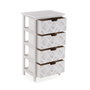 Versa Cajonera 4 Cajones Madera MDF y Paulownia 29x73x40 cm