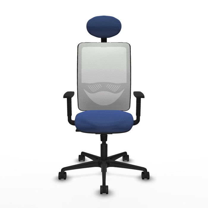 PIQUERAS Y CRESPO Silla de oficina Zulema con mecanismo Sincro, Azul marino y Blanco PIQUERAS Y CRESPO Silla de oficina Zulema con mecanismo Sincro, Azul marino y Blanco