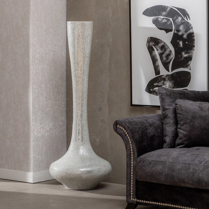 Jarrón Blanco Fibra de Vidrio Decoración 54 X 54 X 154 cm