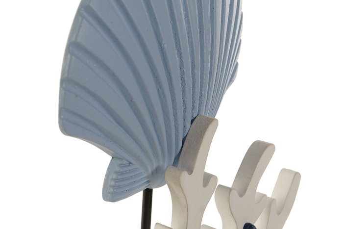 DKD Home Decor Decoración MDF Resina Azul y Blanco 31x7,5x18 cm
