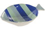 DKD Home Decor Bandeja de Decoración de Gres con Pez, Azul Celeste